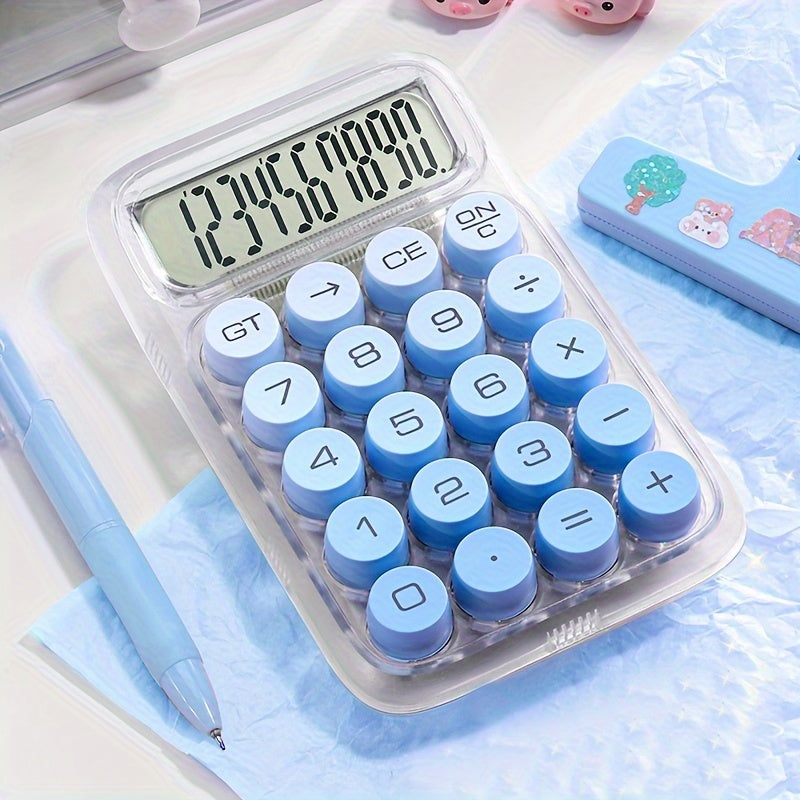 1pc of transparent high-value calculator for students, creative small computer, cute calculator, commercial financial office dedicated portable computer