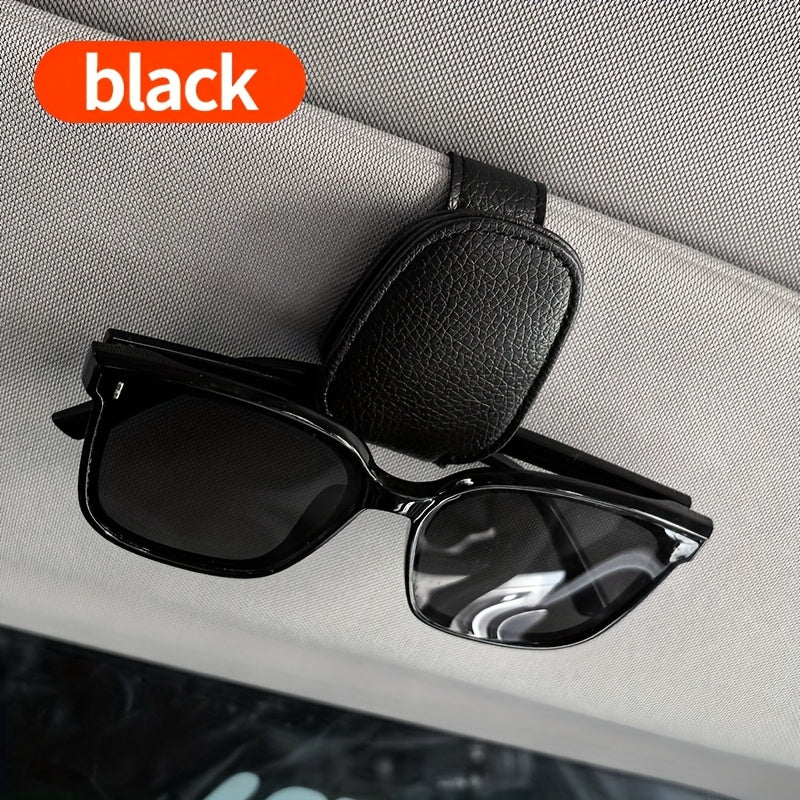 1pc Universal Car Sun Visor Glasses Clip, PVC Material, Auto Eyeglasses Holder, Vehicle Interior Accessories, Eyewear Storage Bracket