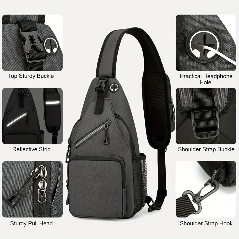 Sling Bag Lightweight Crossbody Sling Backpack for Women Men Large Shoulder Chest Bag Daypack for Hiking Traveling
