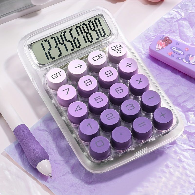1pc of transparent high-value calculator for students, creative small computer, cute calculator, commercial financial office dedicated portable computer