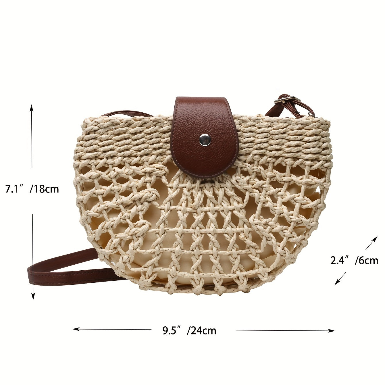 Women's Minimalist Crossbody Bag, Trendy Straw Shoulder Bag, All-Match Bag For Beach