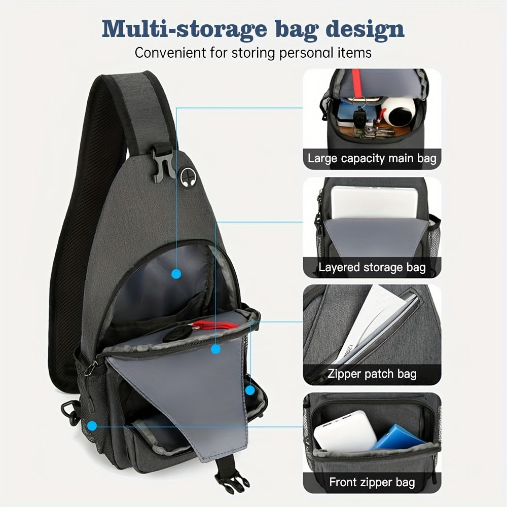 Sling Bag Lightweight Crossbody Sling Backpack for Women Men Large Shoulder Chest Bag Daypack for Hiking Traveling