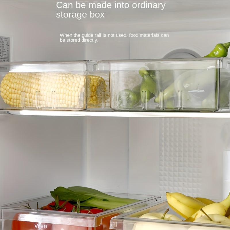 Transparent Kitchen Storage, 1pc/2pcs Refrigerator Hanging Drawer, Vegetable and Fruit Preservation Freezer Box