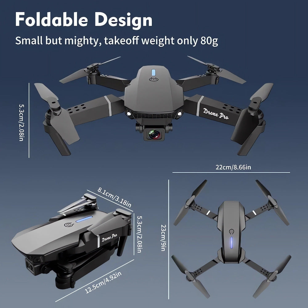 Top Selling Remote Control Aircraft HD Dual Camera Foldable Remote Control Drone One Click Easy Take-off and Landing Remote Control Quadcopter for Beginners and Enthusiasts Affordable Drone Halloween, Christmas and New Year Holiday Gifts