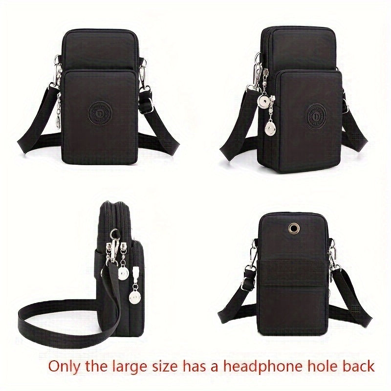 Stylish Crossbody Phone Bag for Women - Spacious Nylon Exterior, Soft Leather Lining, Secure Zipper Closure, and Perfect for Travel, Daily Commutes, and Everyday Use