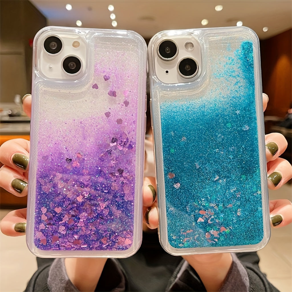 for iPhone Love Sequin Quicksand Protective Case BlingBling