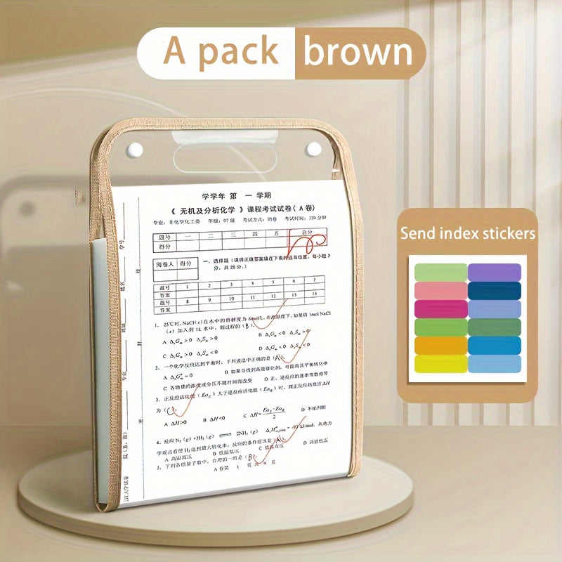 1pc, Durable A4 13-Pocket Expanding File Folder, Organ bag, Thickened PVC transparent, Organizer for Student Papers & Documents, for storing student test papers and data files