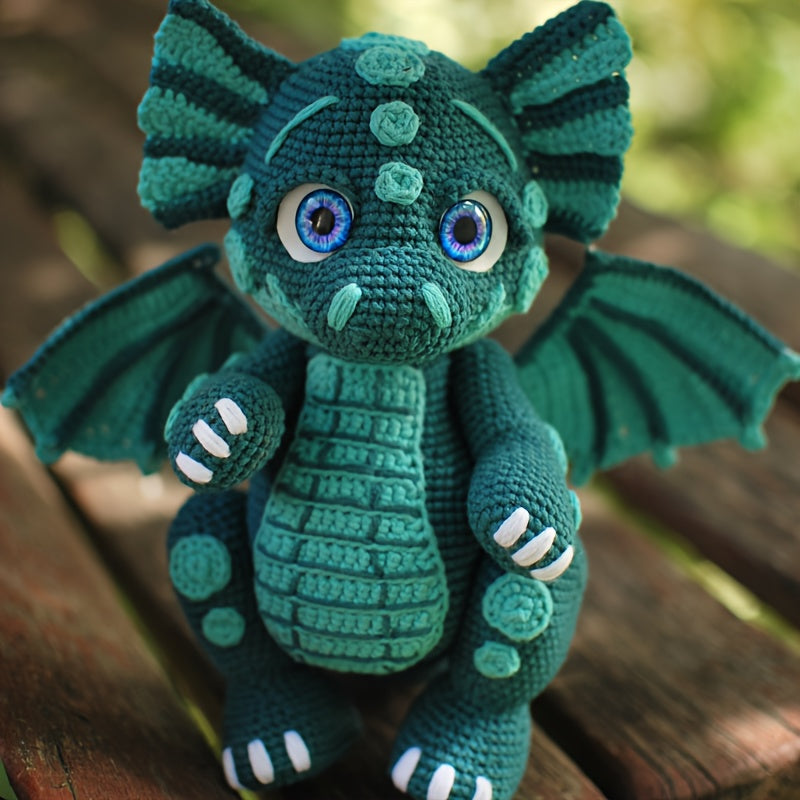 1Set Animal Crochet Kit for Beginners, Beginner Crochet Kit for Adults with Step-by-Step Text Tutorials, Dragon DIY Knitting Kit, Cute Funny Home Decorative Ornaments, Birthday Valentine's Day Festival Gifts
