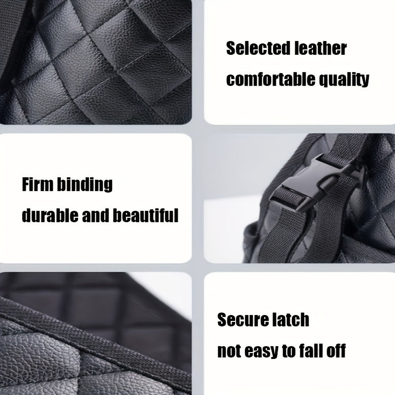Spacious Luxury Faux Leather Car Seat Organizer - Hanging Mount Back Seat Storage with Multiple Compartments - Ideal for Family Cars, Travel & Daily Use
