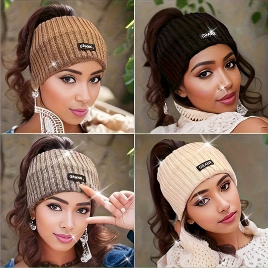 Stylish and Cozy &apos;s Knitted Headband - Soft, Warm Winter Hat for Outdoor Activities, Skiing, and Hiking - Fashionable Solid Color Accessory