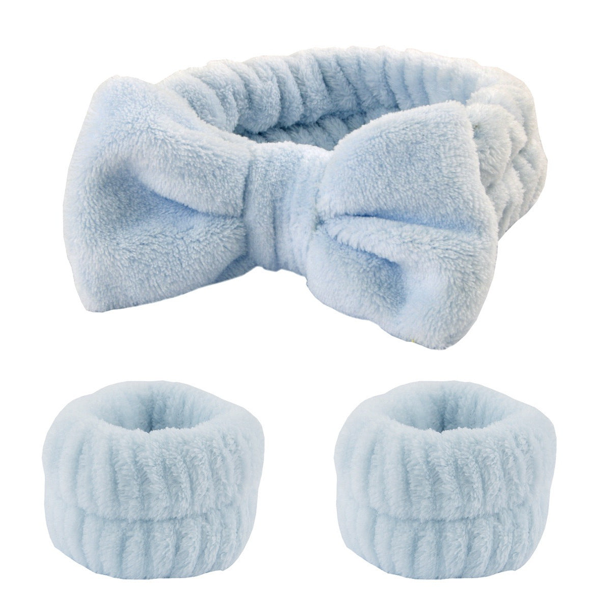 1pc/3pcs Adorable Bow Hair Band and Wristband Set, Soft Spa Headband for Washing Face, Makeup, Skincare, and Hair Styling