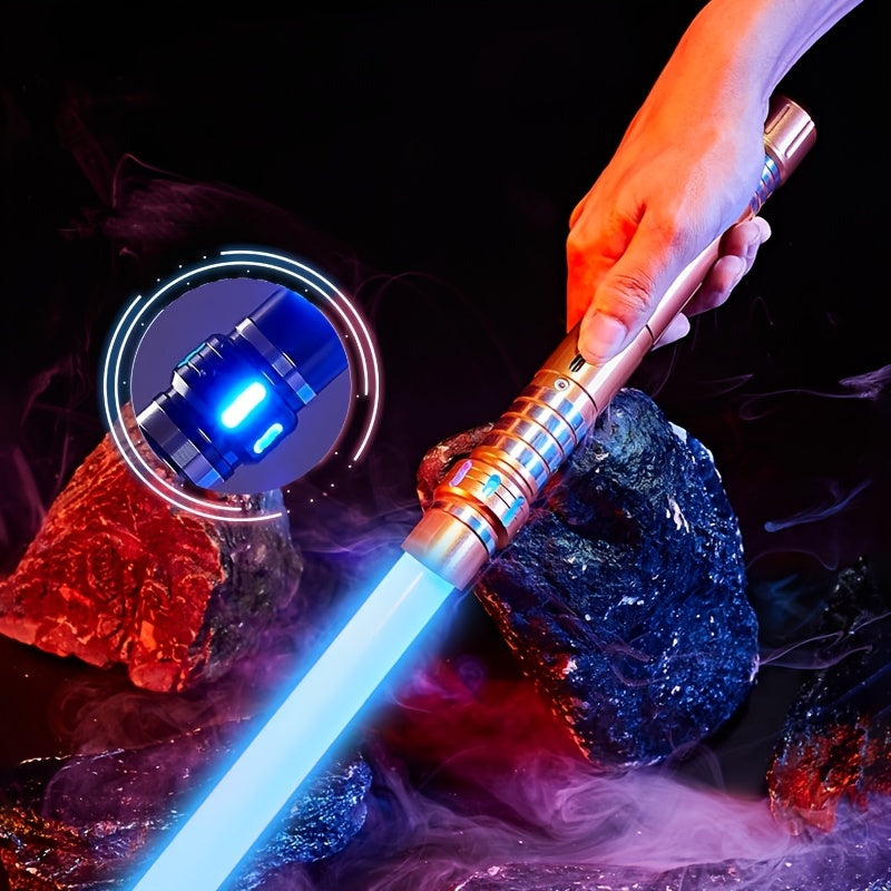 Upgraded Version of 7 Colors Metal Handle Light Sword, Rechargeable Battery, 2-In-1 with 3 Sound Effects, Cosuly Character Performance Props Suitable for Christmas And Halloween 1/2 Pack