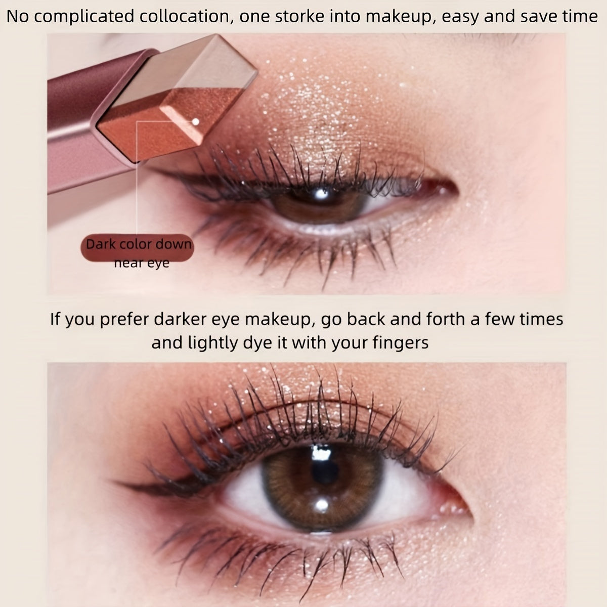 Waterproof Dual-Color 6pcs Eyeshadow Stick - Effortless Matte and Satin Finish - Smooth Application for Stunning Eye Makeup Perfect for Quick Daily Looks and Travel Convenience with Plant Squalane