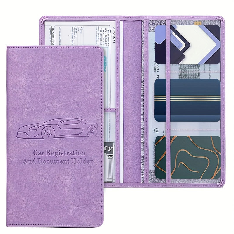 [Car Document Protector] Easy Access Car Registration and Insurance Card Holder - Vehicle Glove Box Paperwork Organizer for Men and Women