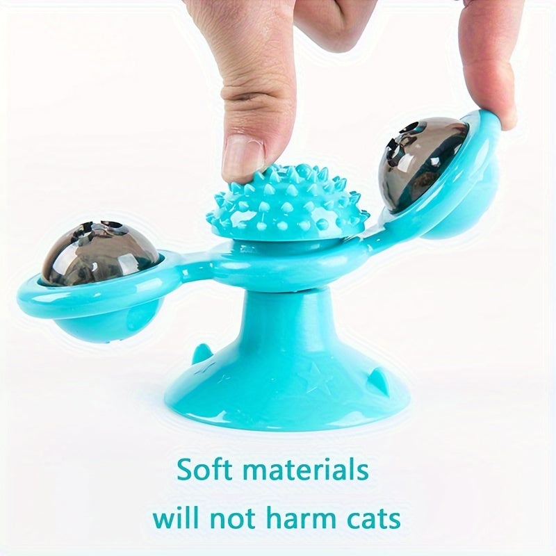 1pc, Fun Rotating Cat Toy, Windmill Turntable Design, Cat Teaser, Stimulate Cat's Vitality, Interactive Play, Enhance Emotions, New Fun in Pet Life
