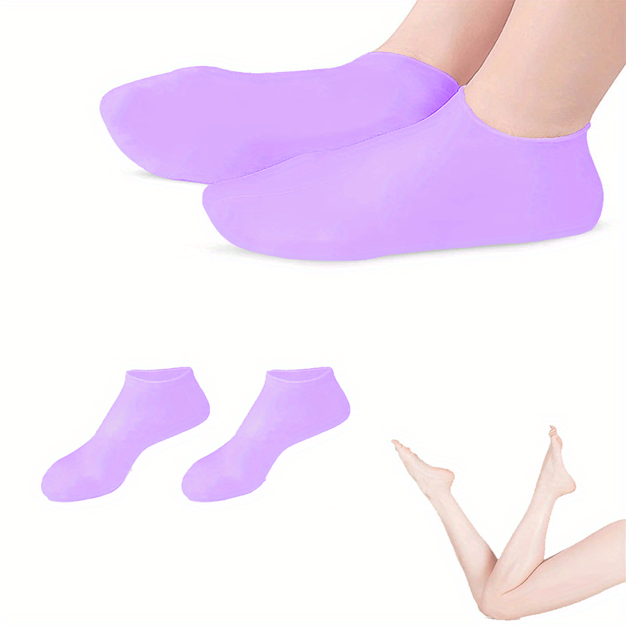 1Pair Silicone Socks for Dry Cracked Feet, Women's Foot Socks for Moisturizing, Cracked Heel
