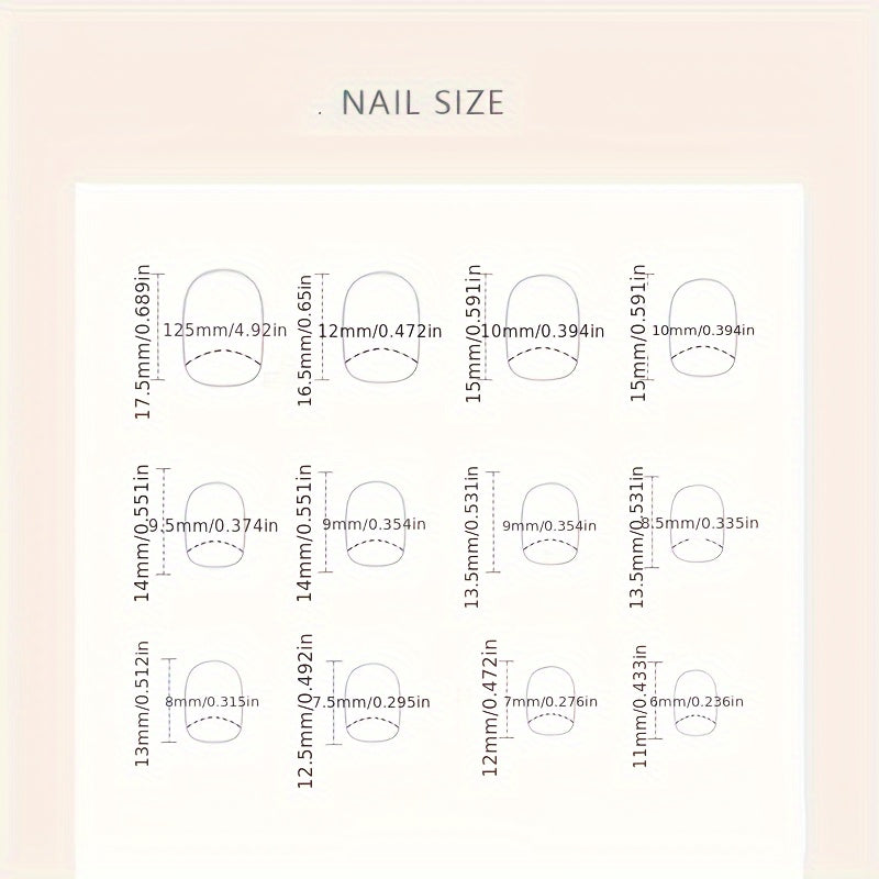 24pcs Small Square Press-On Nails in Pink with Cute Bunny Polka Dot and Heart Design, Includes Jelly Glue & Nail File