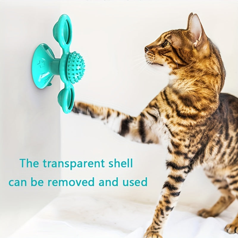 1pc, Fun Rotating Cat Toy, Windmill Turntable Design, Cat Teaser, Stimulate Cat's Vitality, Interactive Play, Enhance Emotions, New Fun in Pet Life