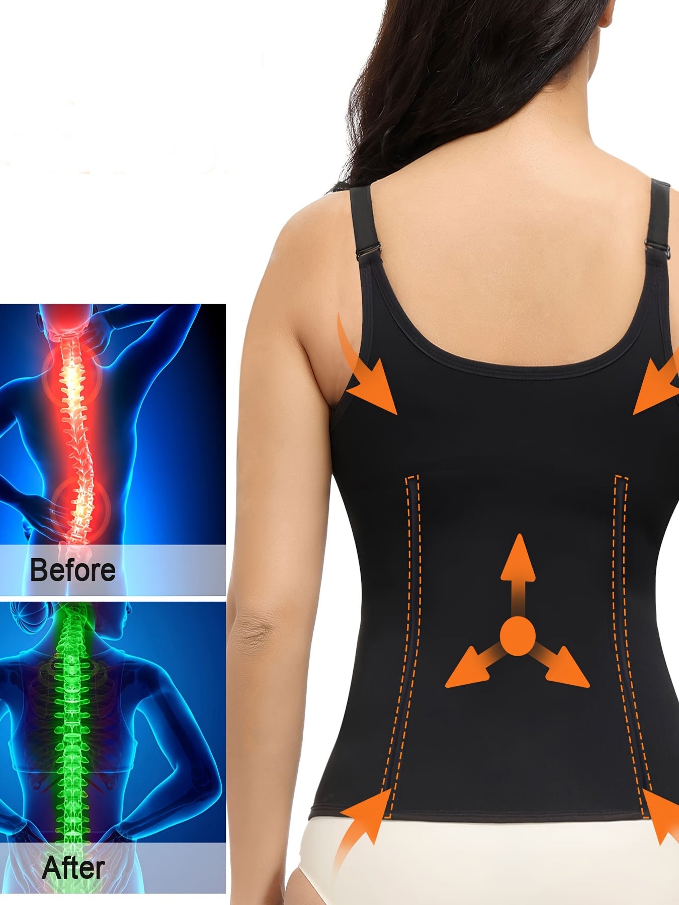 Women's 2-in-1 Zippered Waist Trainer and Body Shaper - Neoprene Tummy Control Corset with Adjustable Straps for Workouts, Slimming Support, and Posture Alignment, Weight Loss Aid | Sporty Design | Polyester Fiber Construction, Gym Accessories