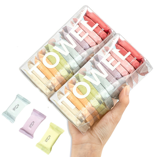 [Quick-Dry | Portable] 28pcs Portable Compressed Towels | Thick, Quick-Dry, Dual-Use | Ideal for Travel, Home, and Outdoor Use - Convenient Carry Design, White