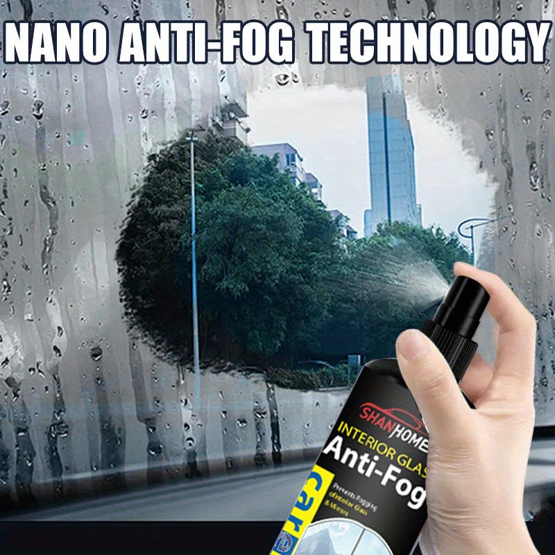 SHANXIHOME Anti-Fog Spray - Long-Lasting Glass Defogger for Car, Helmets, Mirrors & More - Clear Vision & Powerful Fog Resistance - Ideal for Windshields, Interior Windows, Home Glass - Easy to Apply, Interior Visibility|Windshield Defogger|Durable Anti F