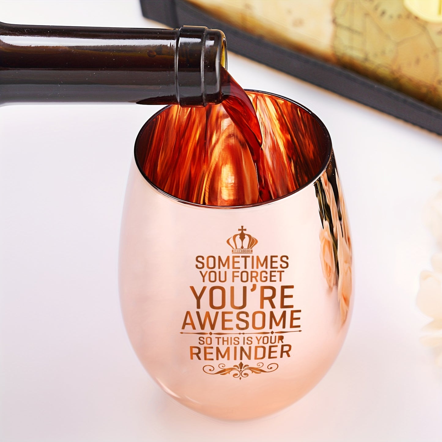 1pc Rose Golden Beer Mug, Reminder Cup for Coworkers, Teachers, Moms, and Best Friends, Perfect for Summer and Winter Drinks, Appreciation Gift