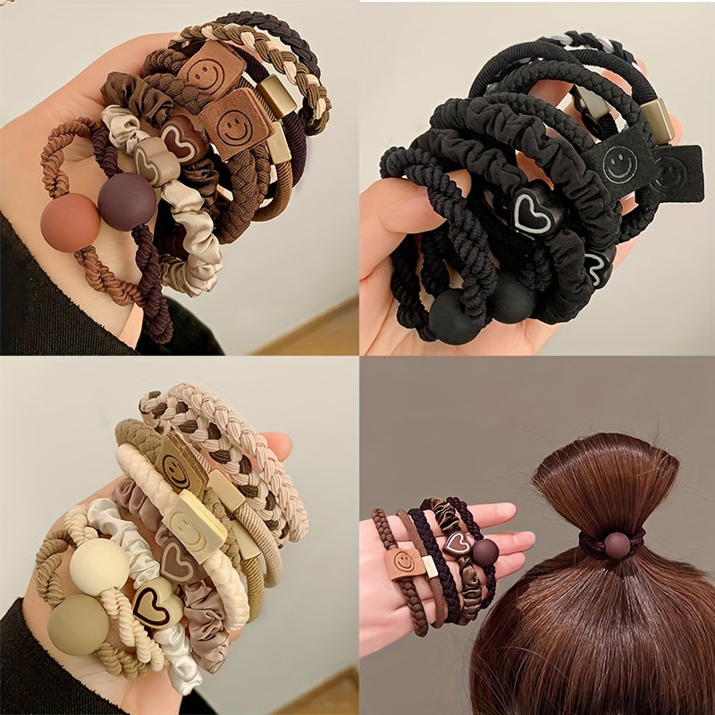 20 Pcs/Set Fabric Minimalist Chic Hair Ties & Elastics - Solid Color, Flexible, Cute, Versatile Ponytail Holders for Ages 14+