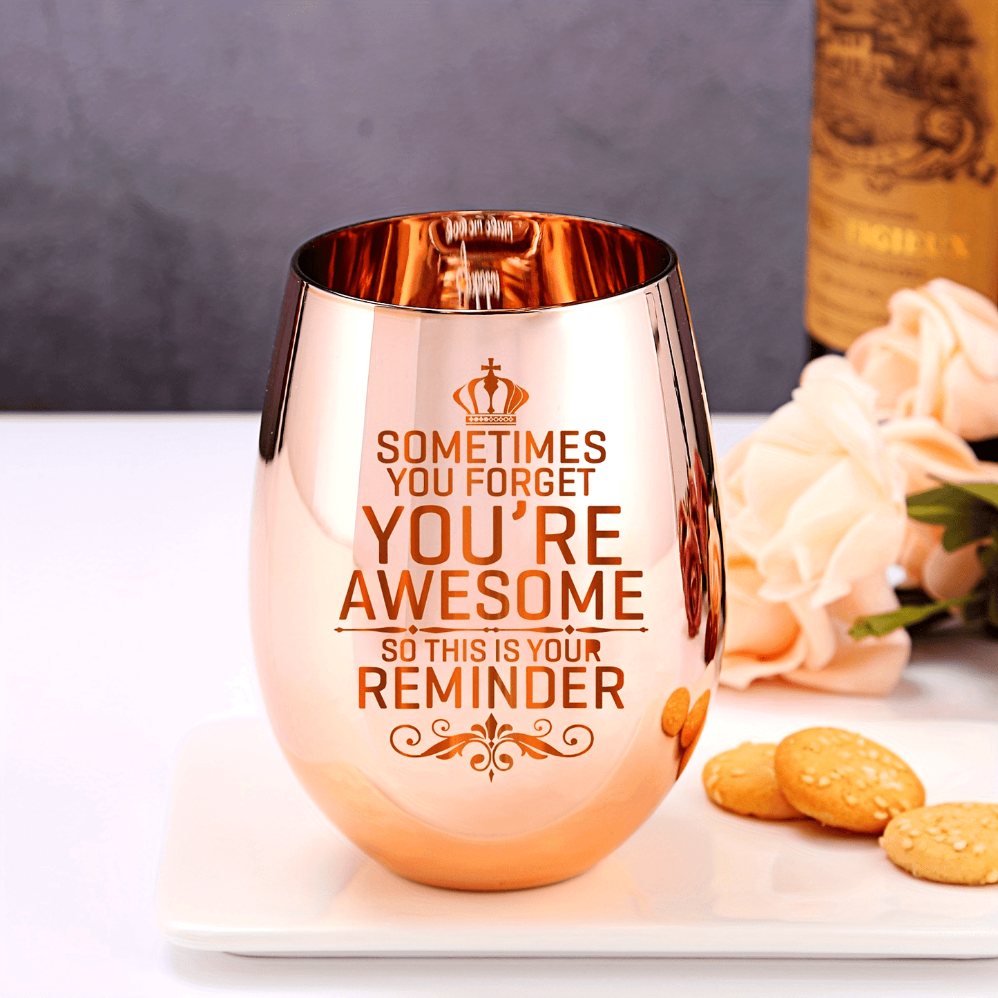 1pc Rose Golden Beer Mug, Reminder Cup for Coworkers, Teachers, Moms, and Best Friends, Perfect for Summer and Winter Drinks, Appreciation Gift