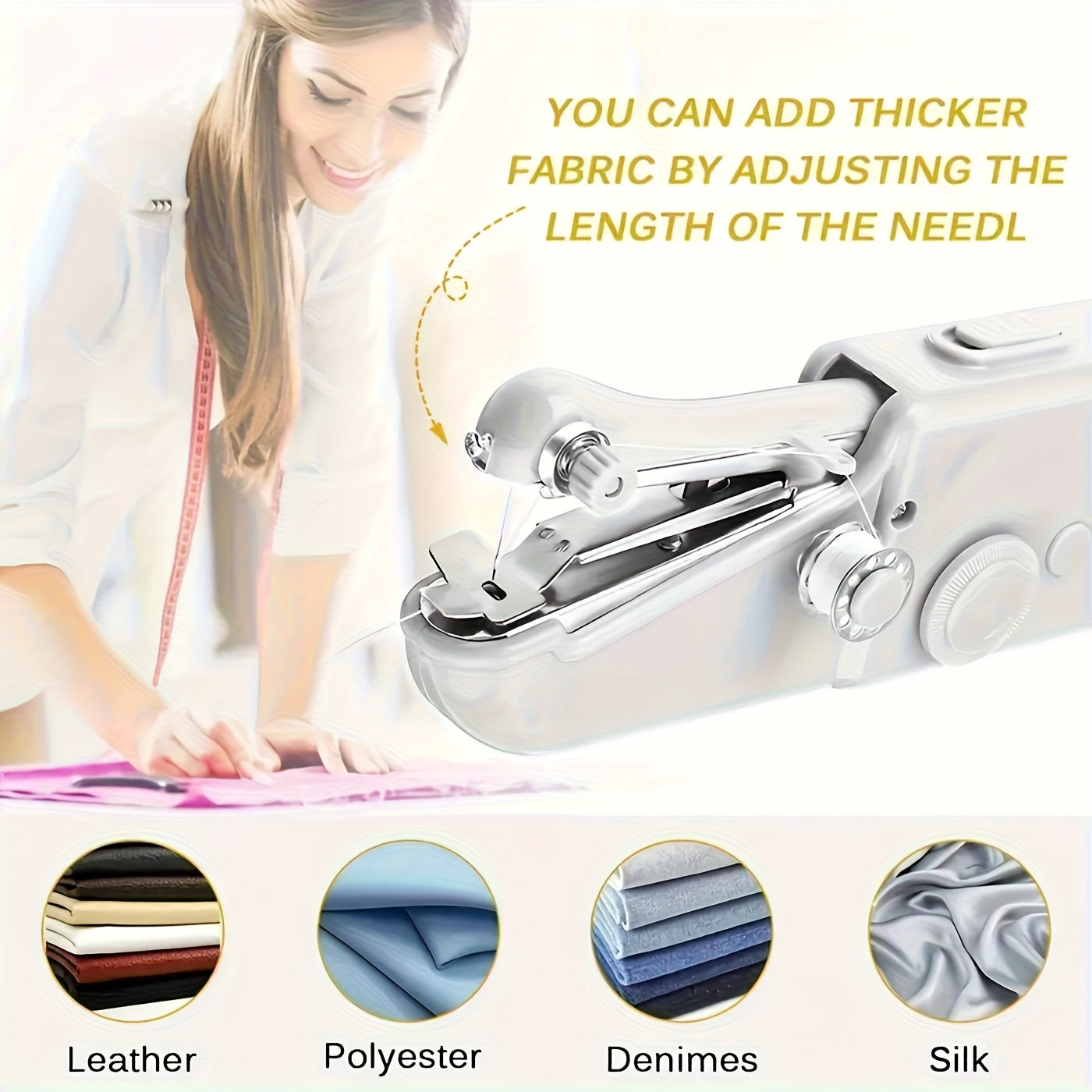 [Mini Sewing Machine] Portable Mini Electric Handheld Sewing Machine | for Quick Stitching, Home Use, Travel, and DIY Projects, Ideal for Beginners