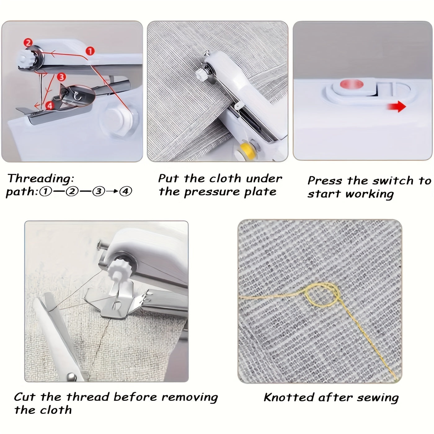 [Mini Sewing Machine] Portable Mini Electric Handheld Sewing Machine | for Quick Stitching, Home Use, Travel, and DIY Projects, Ideal for Beginners