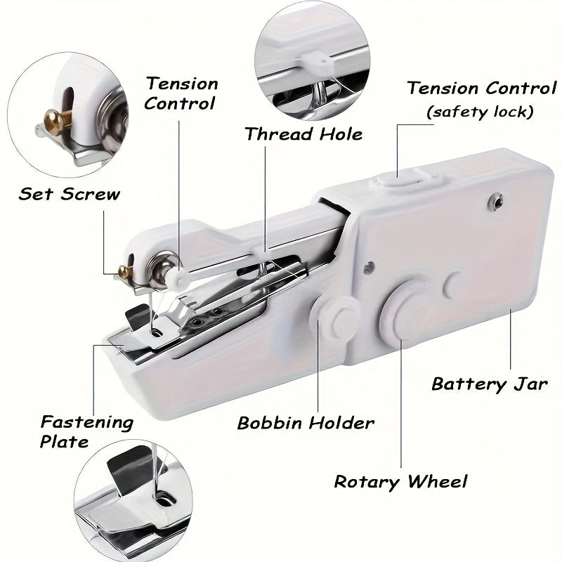 [Mini Sewing Machine] Portable Mini Electric Handheld Sewing Machine | for Quick Stitching, Home Use, Travel, and DIY Projects, Ideal for Beginners