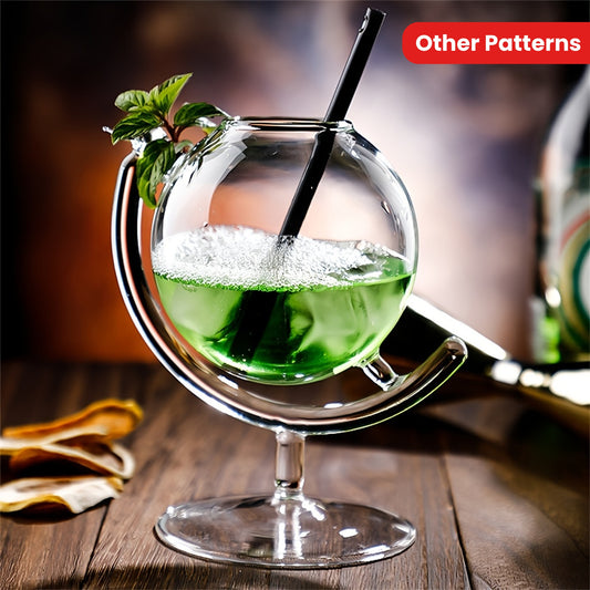 1pc, 11.1oz Creative Globe Cup Personality Western Restaurant Glass Cup Bar Liquor Cup Cold Drink Cup