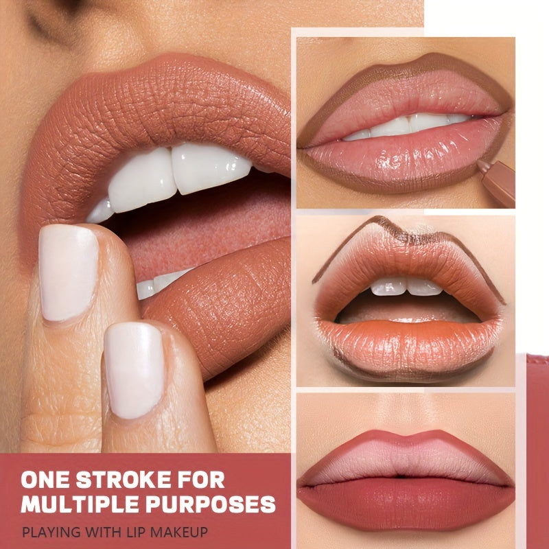 Long-Lasting Waterproof 12 Colors Lip Liner Pen Set - Sweatproof, Easy Coloring Non Fade Color Rendering Lip Gloss Set Beauty Makeup