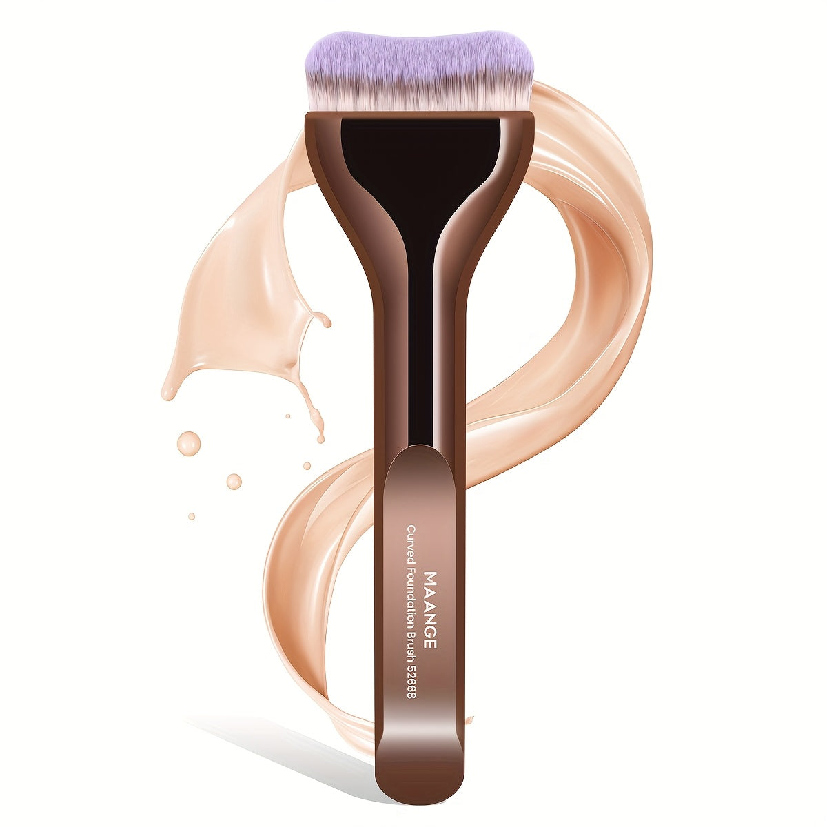 [MAANGE Makeup Brush] MAANGE Soft Nylon Foundation Brush - Travel-Friendly Makeup Brush for Even Application, Metal Handle, Ideal for All Skin Types, Perfect Mother's Day Gift, Essential Makeup Brush