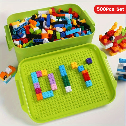 [Colorful Blocks] 500pcs Educational Building Blocks Set | Colorful DIY Construction Toys for Youngsters - Perfect for Boys & Girls, Ideal Christmas, Thanksgiving & Birthday Gifts, Small Particle, Puzzle