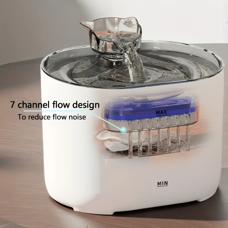 [Ultra Quiet Cat Fountain] Ultra Quiet 2.2L/74oz Cat Water Fountain - Cat Fountains with Cat-Shaped Spout - Indoor USB Powered Pet Drinking Dispenser