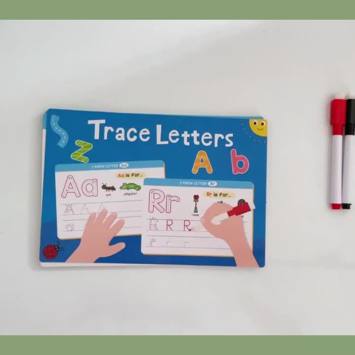 1 Set/2 Sets Trace And Wipe Educational Flash Cards Set, Alphabet Letters & Numbers With Phonics, Reusable Dry Erase Handwriting Practice Tool, ABC Learning Cards For Activities