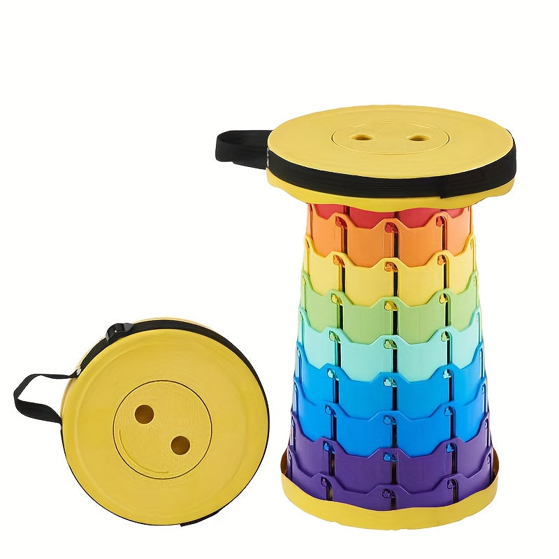 Portable Telescopic Stool for Outdoor Use, Foldable for Travel, Ideal for Queuing, Fishing, And Street Vendors, Without Battery