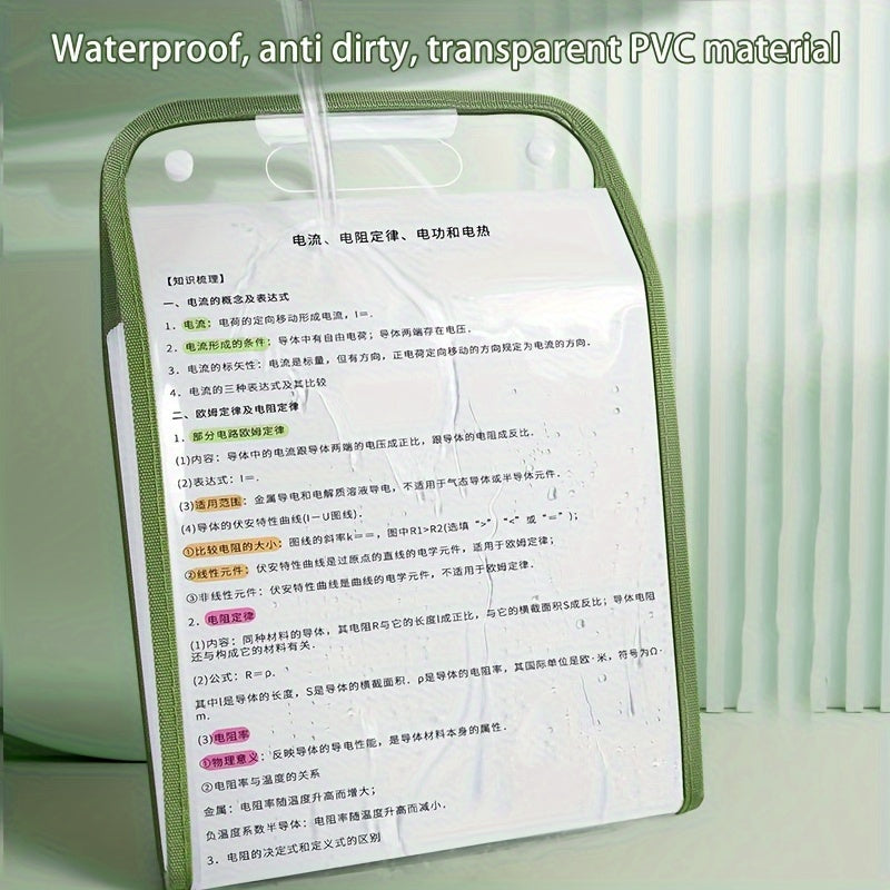 1pc, Durable A4 13-Pocket Expanding File Folder, Organ bag, Thickened PVC transparent, Organizer for Student Papers & Documents, for storing student test papers and data files
