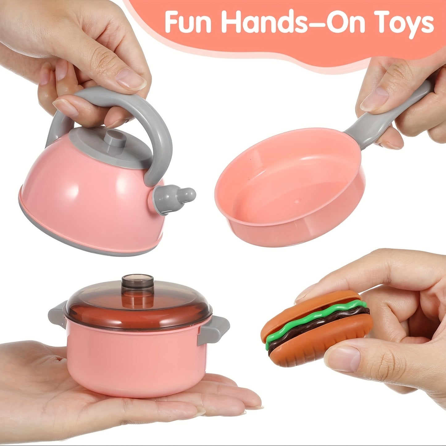Play House Simulation Mini Kitchen Set, 61pcs/28pcs Youngsters's Simulation Mini Kitchenware Set Pressure Cooker Induction Cooker Cutting Fruit Kitchen Cooking Set Interactive Game Toy