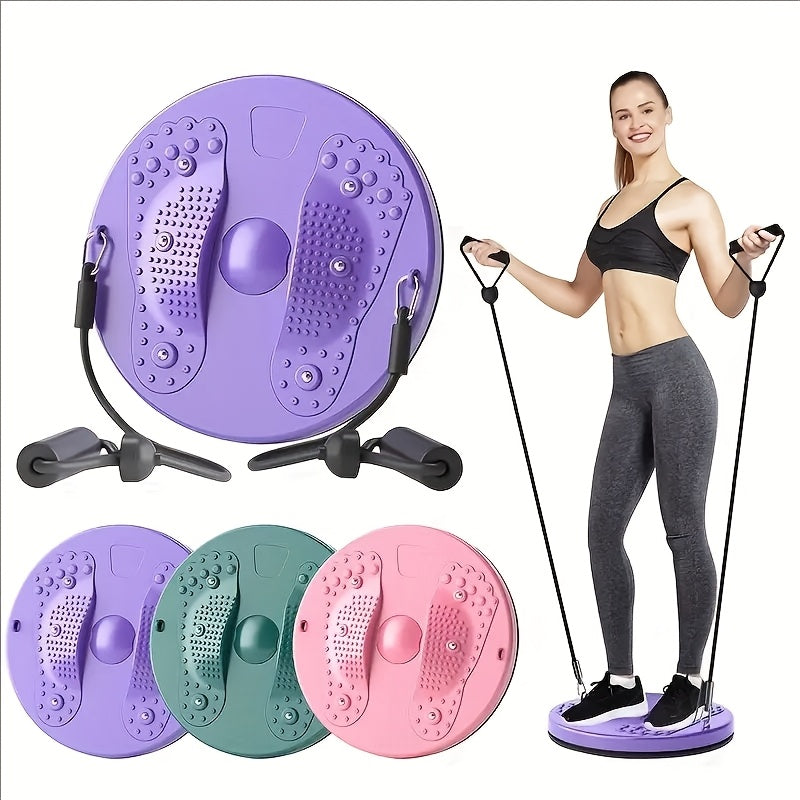 Magnetic Twist Board with Resistance Bands, Uncharged ABS Fitness Foot Massager, Yoga Waist Trainer, Balance and Strength Training, with Resistance Bands for Waist, Hips, and Legs, for Valentine's, Women's, Mother'S Day, Christmas, New Year