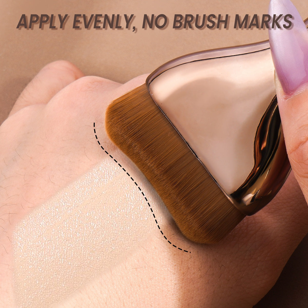 [MAANGE Makeup Brush] MAANGE Soft Nylon Foundation Brush - Travel-Friendly Makeup Brush for Even Application, Metal Handle, Ideal for All Skin Types, Perfect Mother's Day Gift, Essential Makeup Brush