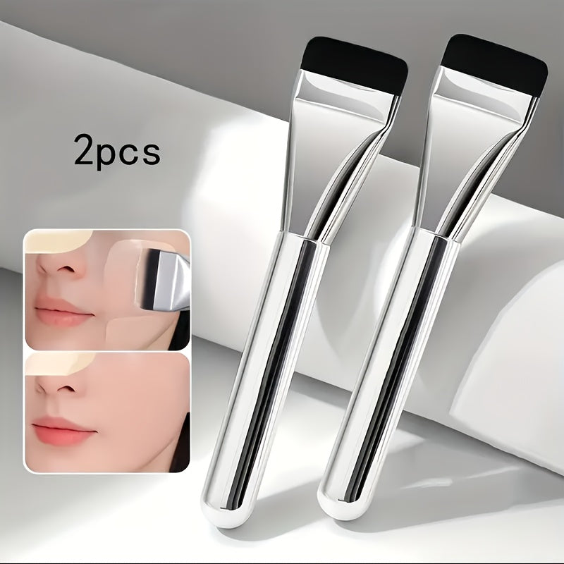 Ultra-Thin Foundation Brush, Lightweight Facial Contour Brush, Flat Head Mask Brush, Hybrid Foundation Cream Makeup Brush, One-Brush Skincare Tool