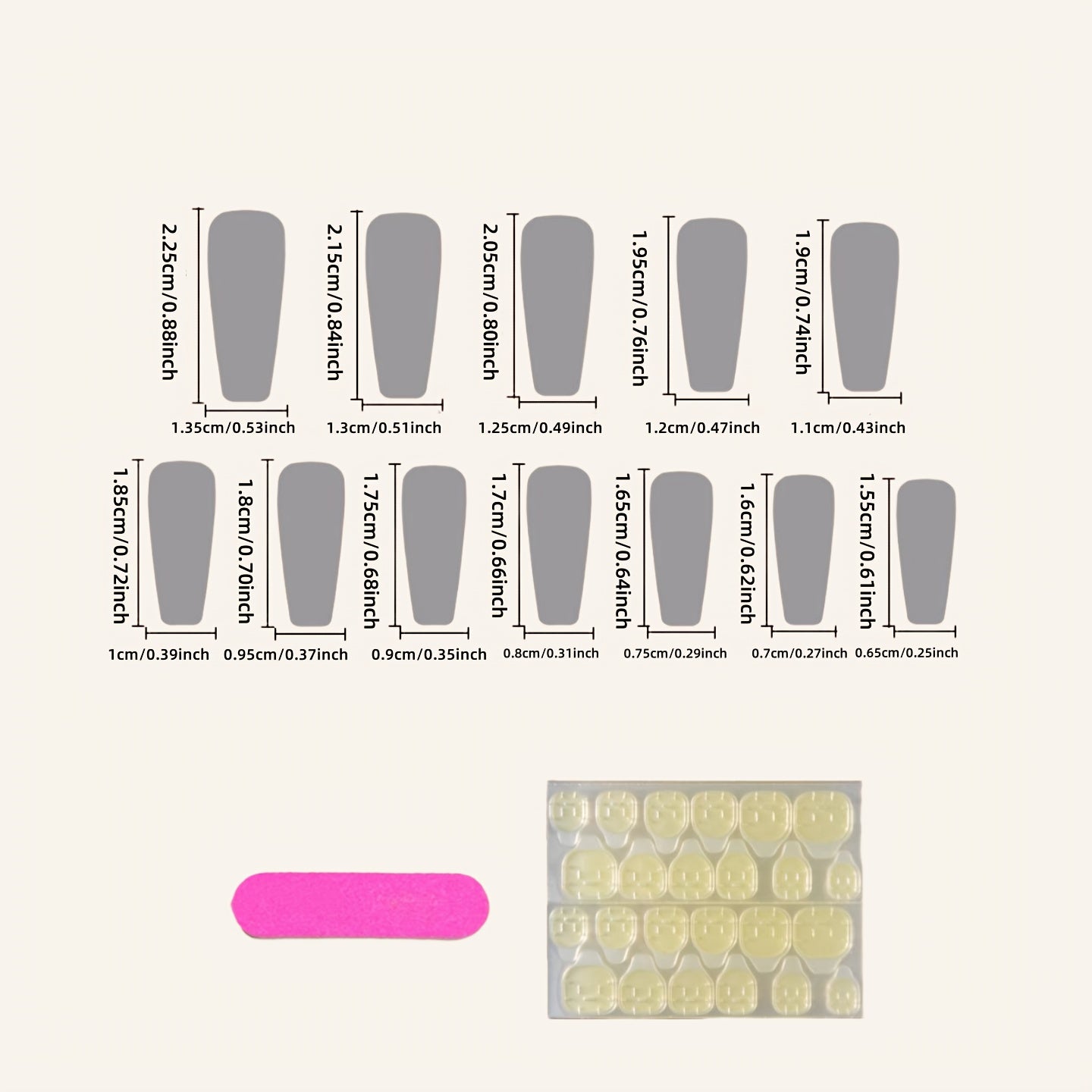 24pcs Cute Bear & Heart Design Press-On Nails - Medium Ballet Shape, Glossy Finish, Mixed Colors (Beige, Brown, White) with Jelly Glue & Nail File Included, Beauty Accessories, Whimsical Patterns, Durable Pressons