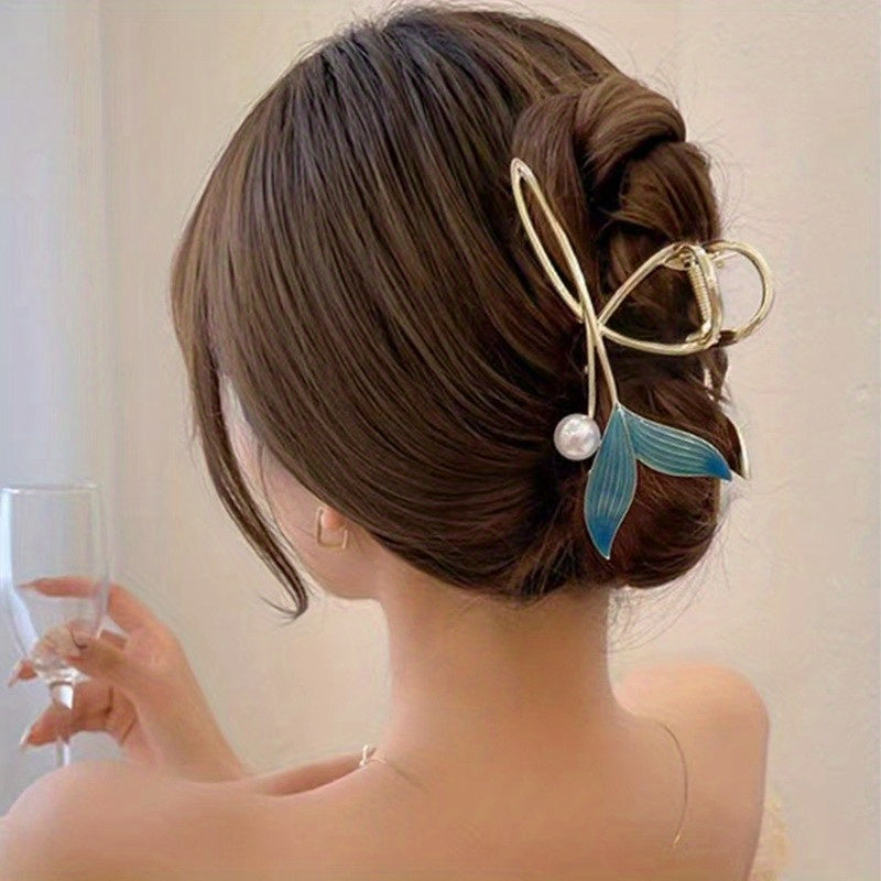 Sweet Elegant Whale Tail Claw Clips - Hair Accessories for Women & Girls, Ideal Gift Choice