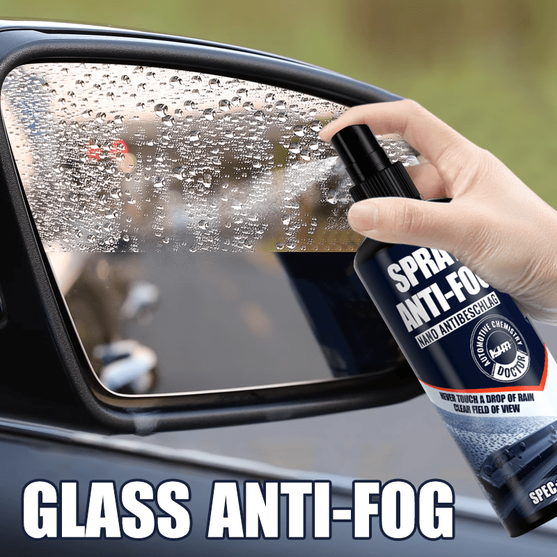 1x Nano Anti-Fog Glass Spray 100ml, Clear Vision De-Fogger for Car Windows, Helmets, Windshield & Interior Windows, Quick-Dry Liquid Formula for Mirrors