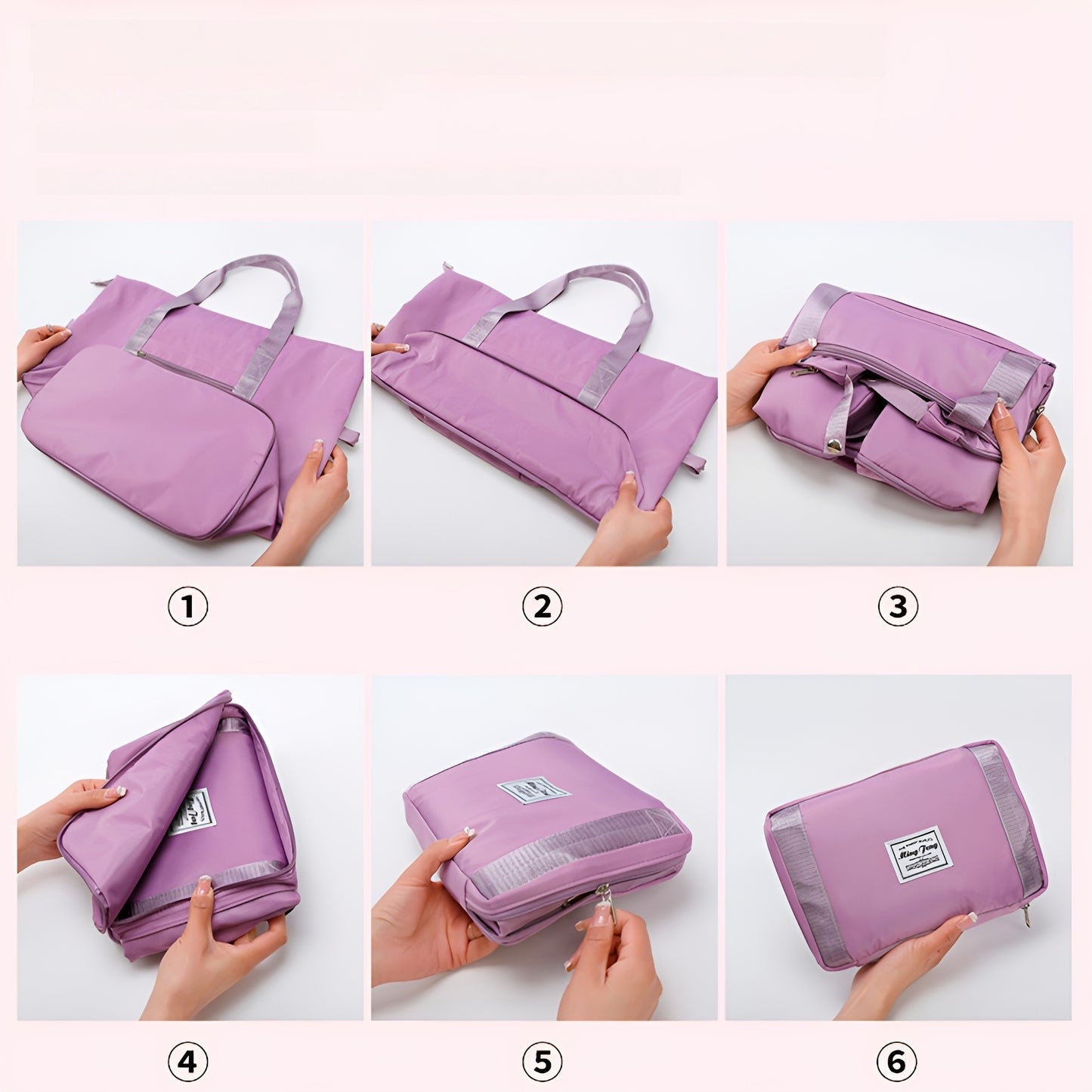 [Durable Travel Duffel] Durable Oxford Fabric Large-Capacity Foldable Travel Duffel Bag - Multi-Functional Outdoor Sports and Fitness Handbag with Dry/Wet Separation - Available in Gray/Purple/Blue/Black, Perfect for Gym, Weekend Getaways, and Travel Orga