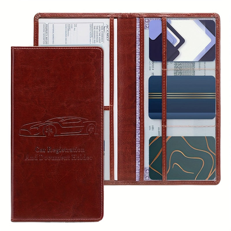 [Car Document Protector] Easy Access Car Registration and Insurance Card Holder - Vehicle Glove Box Paperwork Organizer for Men and Women