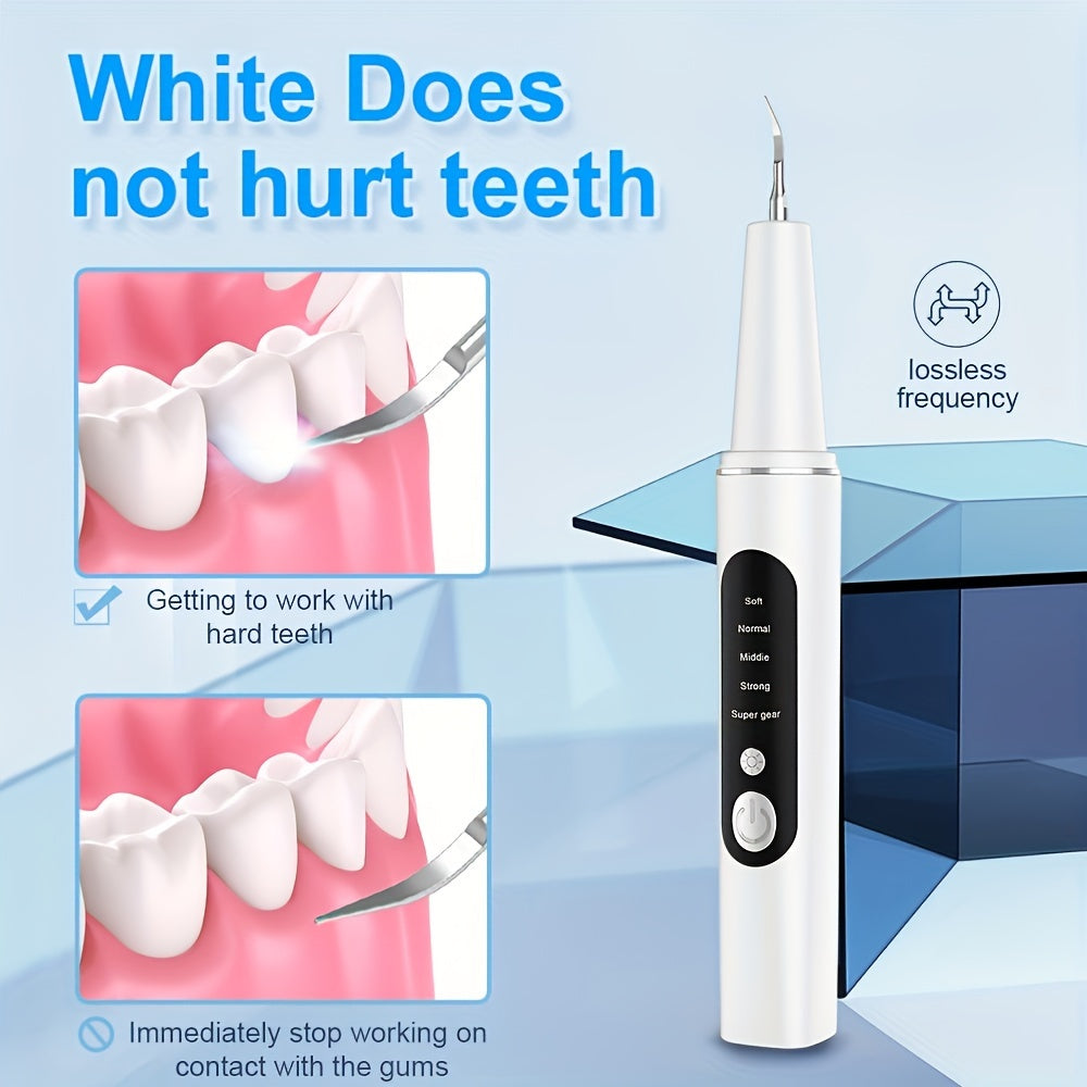 [ProClean Tartar Remover] 5-Level ProClean Tartar Remover Kit | Power Dental Flossers with Adjustable LED Light, 4 Replaceable Heads, and Advanced Dental Calculus Removal for Improved Oral Health and Fresh Breath - Father's Day, Mother's Day Gift
