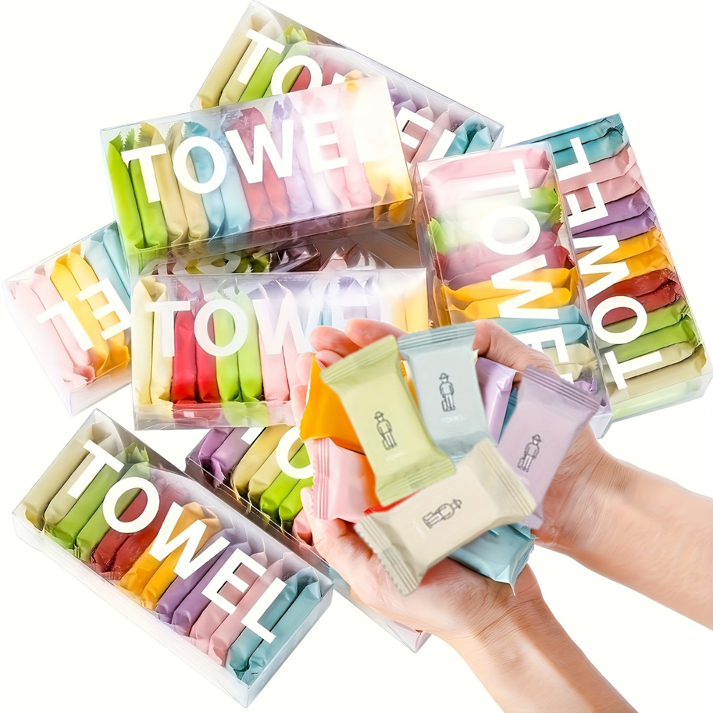 [Quick-Dry | Portable] 28pcs Portable Compressed Towels | Thick, Quick-Dry, Dual-Use | Ideal for Travel, Home, and Outdoor Use - Convenient Carry Design, White